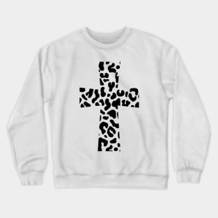 Leopard Print Cross Crewneck Sweatshirt